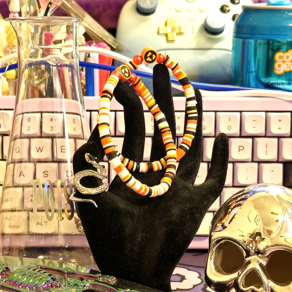 Candy Corn Party Heishi Bracelet